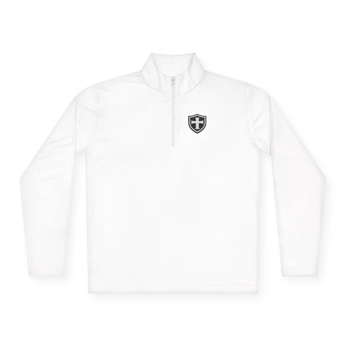 Christian Shield Quarter-Zip Pullover — 2 Timothy 1:7 Faith Pullover