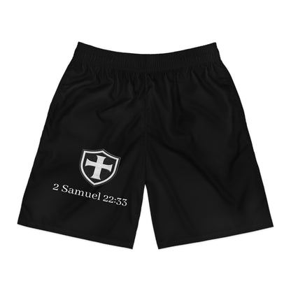 Apexathelete Labs - Shield of Faith Jogger Shorts — 2 Samuel 22:33 Bible Verse Athletic Shorts